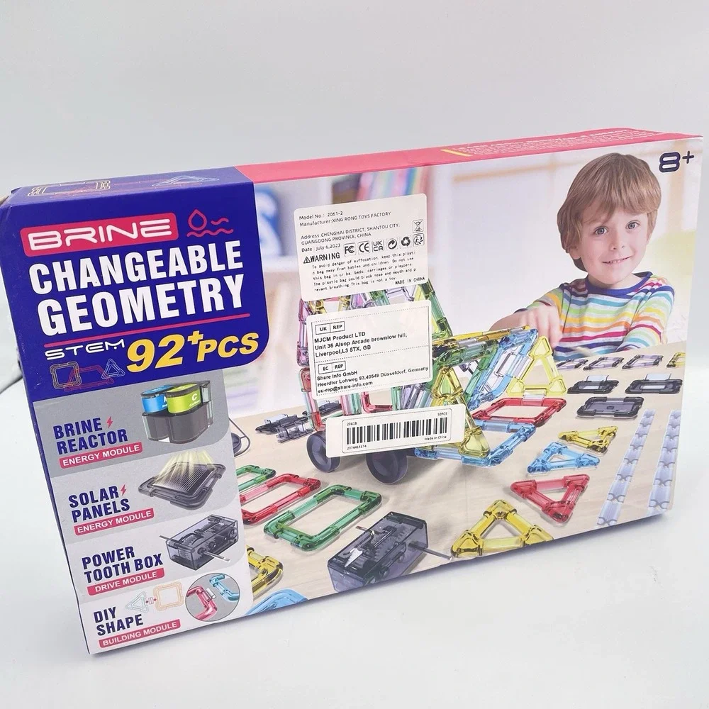 BRINE Changeable Geometry STEM Kit NIB 92 Pieces Ages 8+ Solar Power Brine Power
